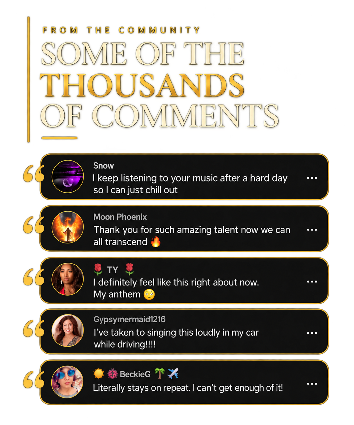Some of the thousands of comments from the Zeroworry community